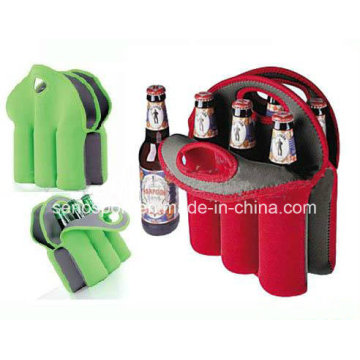 Wholesale Neoprene 6-Pack Beer Bottle Holder with Handle (SNBC04)